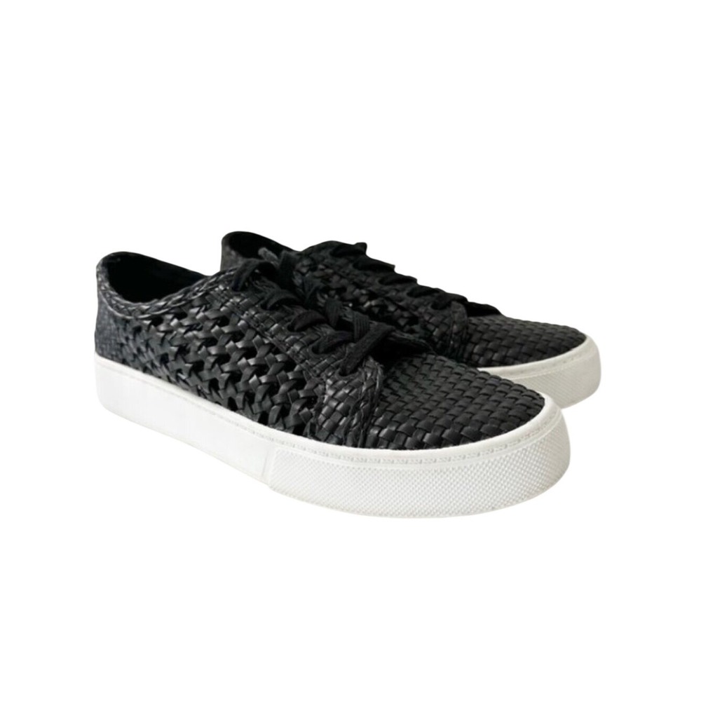 MARC FISHER Surly 2 Women Size 6M Black Woven Lattice Laser Cut Sneakers
